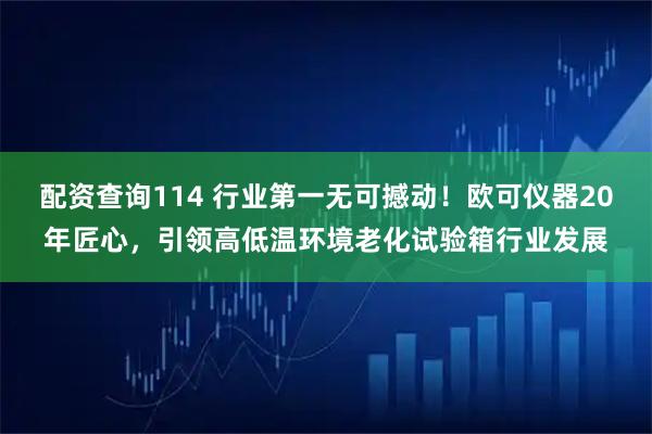 配资查询114 行业第一无可撼动！欧可仪器20年匠心，引领高低温环境老化试验箱行业发展